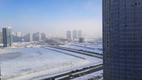 City, construction in winter, Stock Footage 205422202