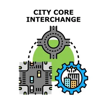 City core interchange concept with urban connectivity Stock Illustration