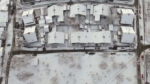 City covered in snow Stock Footage 72744280