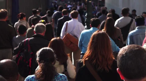 City Crowd - Anonymous - Slow motion - Rush hour 4 Stock Footage 38913338