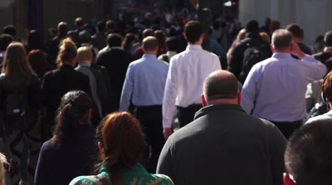 City Crowd - Anonymous - Slow motion - Rush hour 3 Stock Footage 38913375