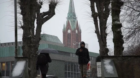 City curch Stock Footage 89502939