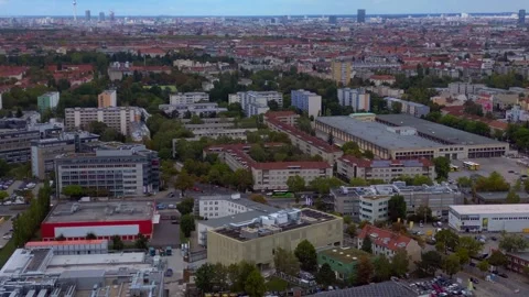City data center building using solar cooling system. Best aerial view drone Stock Footage 345336543