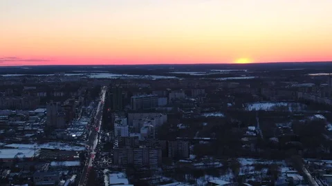 City at dawn Video stock 106473397