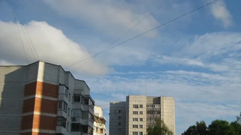 City daylight clouds time lapse Stock Footage 106701754