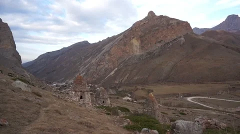 City of the dead in Chegem valley Stock Footage 59571478