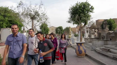 'City of Dead' tombs in Coptic Cairo Stock Footage 49839856