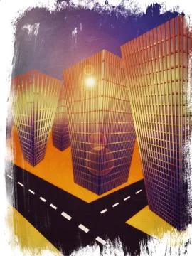 City in desert Stockillustratie