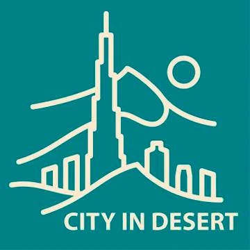 City in desert template Stock Illustration