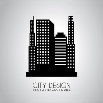 City design over gray background vector illustration Ilustração Stock