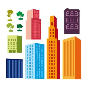 City design over white background vector illustration Ilustração Stock