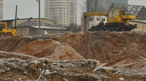 City destroyed buildings Stock Footage 58176997