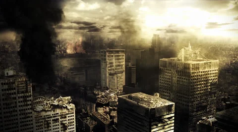 City devastation Stock Footage 32628805