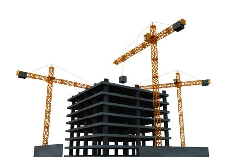 City development construction site with multi levels building construction is Ilustración de archivo