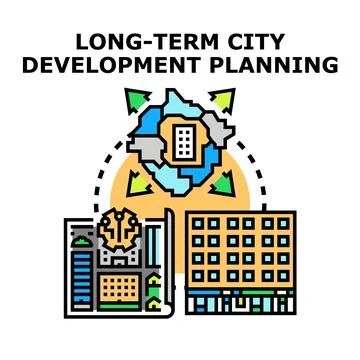 City development planning improving urban infrastructure and design Stock Illustration