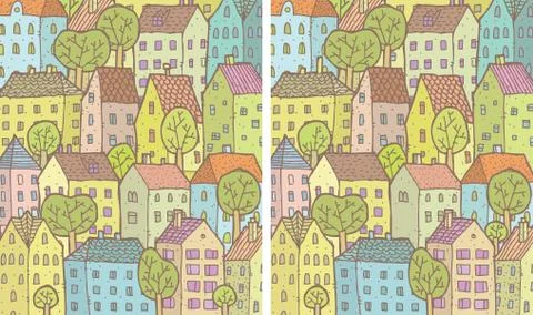 City Differences Visual Game Stock Illustration