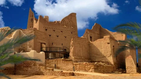 The city of Diriyah old capital is located in the Saudi Arabia Stock Footage 344371744