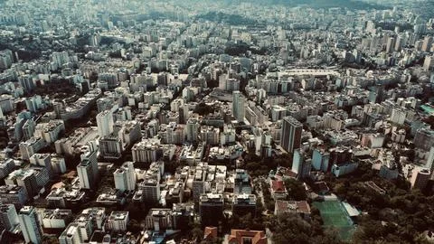 City Downtown - Buildings - Some Green Area - Tijuca Stock Photos
