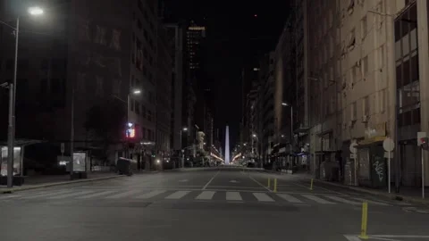 City downtown night lockdown Stock Footage 142720655
