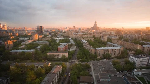 City downtown Sunset Time Lapse Day to Night. Stock Footage 107547553