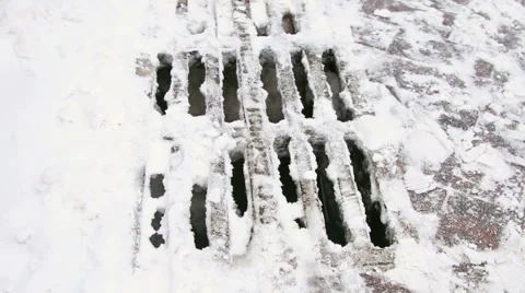 City drain in winter Stock Footage 52462030