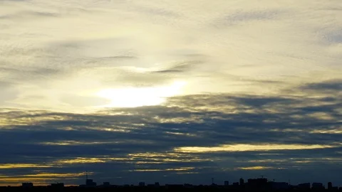 City dramatic clouds sunset timelaps. Video stock 88605882