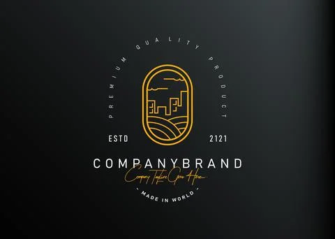 City dream logo design. Vector illustration of abstract city view monoline de Illustration