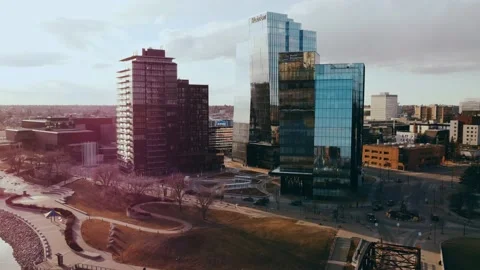 City from Drone Stock Footage 195112163