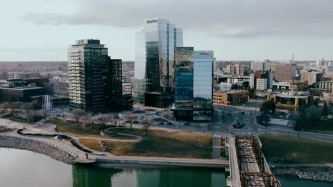 City from Drone Stock Footage 195112679