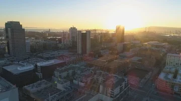 City Drone Sunset Stock Footage 85679626