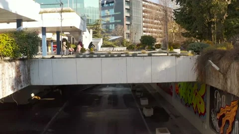 City Drone Video Video stock 161045979