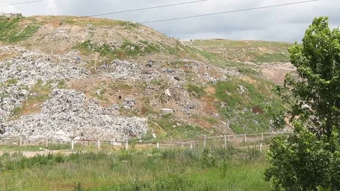 City dump panorama Stockbeeldmateriaal 77350016