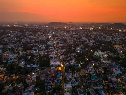 City during sunset Stock Photos