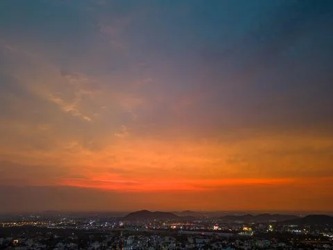 City during sunset Stock Photos