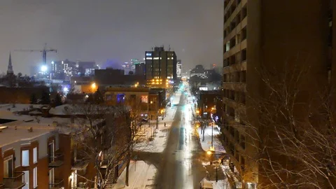 The city during winter Stockbeeldmateriaal 125548376