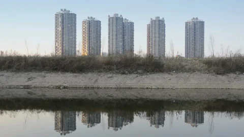 City at dusk Stock Footage 85682284