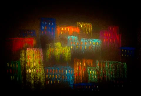City at dusk Stock Illustration