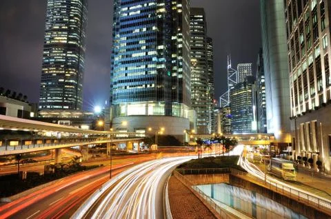 City dynamic night Stock Photos