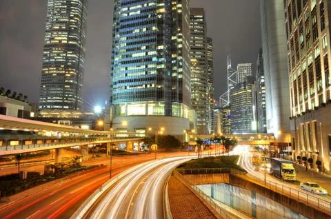 City dynamic night Stock Photos