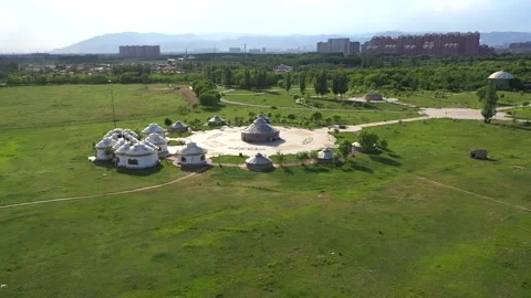 City Edge - Yurt Reception Point Stock Footage 333321073