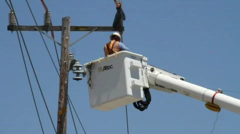 City Electrical Service Stock Footage 736586