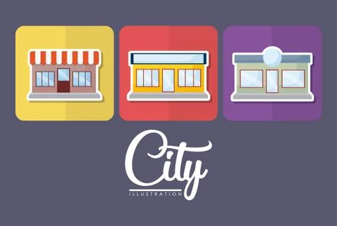 City elements design Ilustração Stock