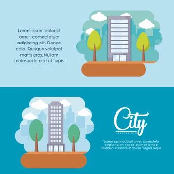 City elements design Stock Illustration