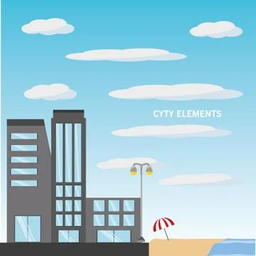 City elements design 스톡 일러스트