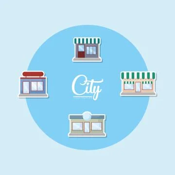 City elements design Ilustração Stock