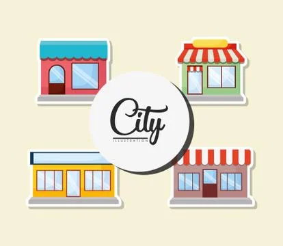 City elements design Ilustração Stock