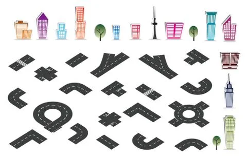 City elements Stock Illustration