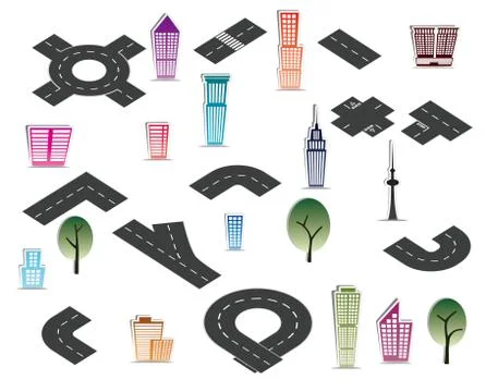 City elements Stock Illustration