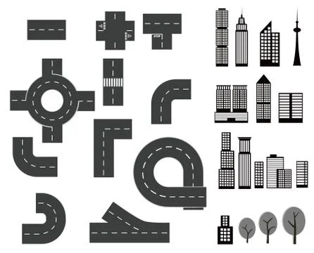 City elements Stock Illustration