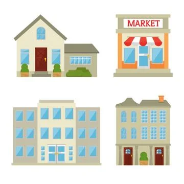 City elements set Illustrazione stock